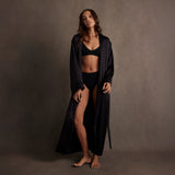 Lunya Pajamas Lunya x Rosandich Washable Silk Long Kimono Robe - #Nocturne Bloom